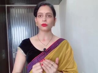 Indiýaly desi bhabhi wearing yellow saree in front of. | xhamster